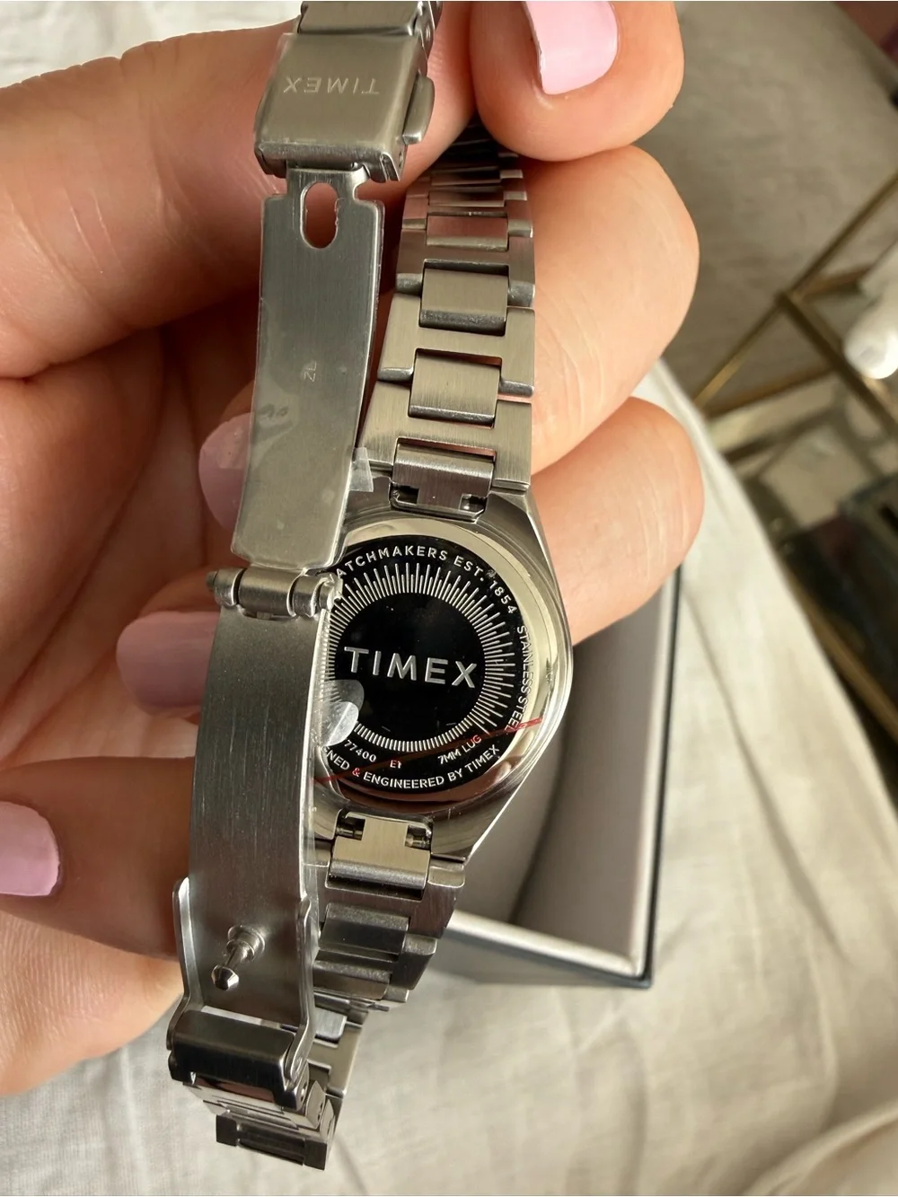 Q Timex® Continental Mini 24mm Stainless Steel Bracelet Watch new